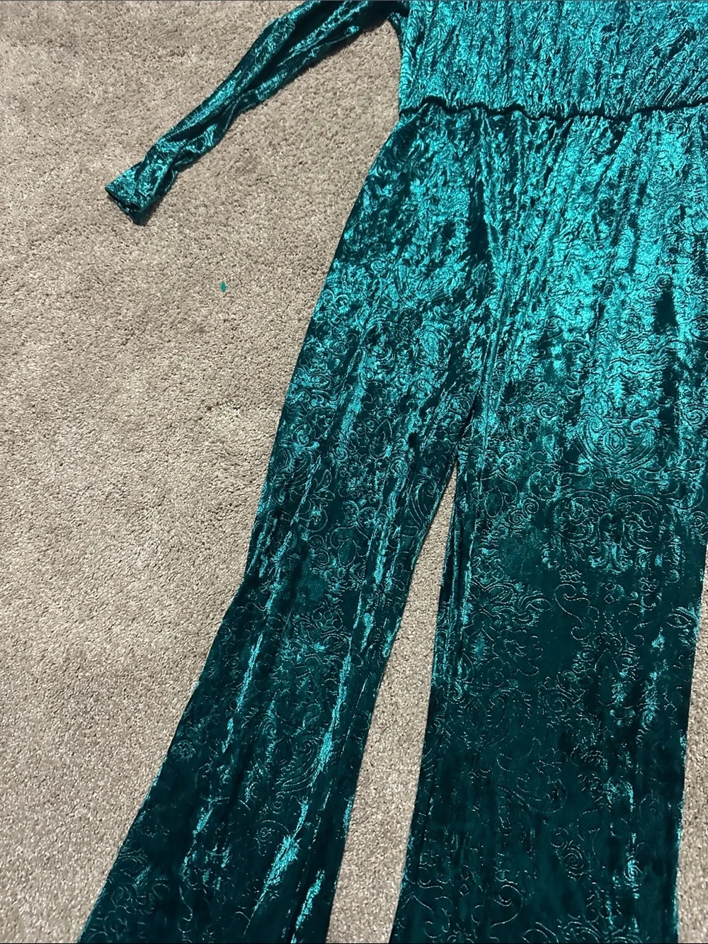 One-Shoulder Your Passion Velvet Jumpsuit